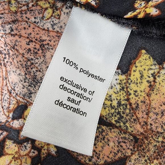 Maurices Womens Black Crochet Border Floral Print Kimono Size XL Tie Front Boho - Picture 11 of 13